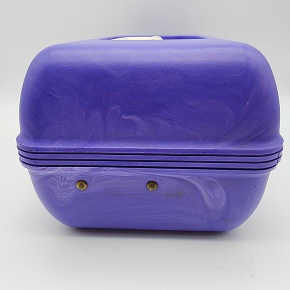 Vintage Caboodles Makeup Case Purple Swirl Mirror Slide Out Trays 3 Tiers 920381 - Picture 6 of 16